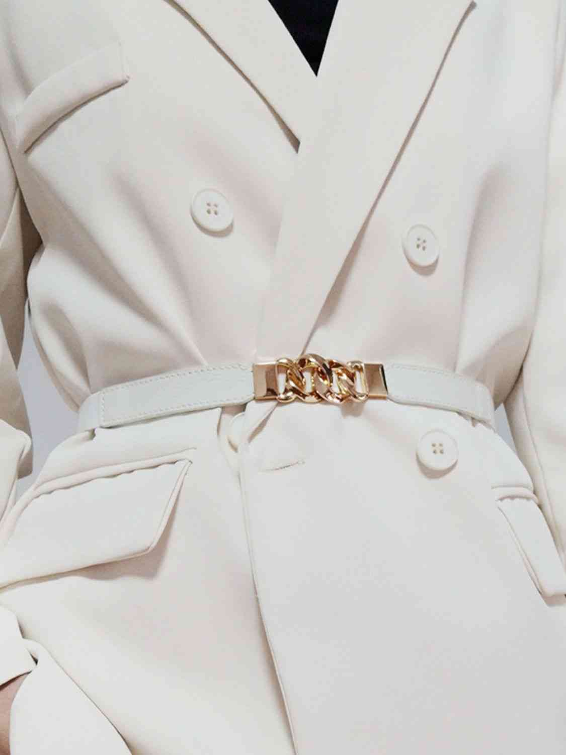 ElegantStyle Zinc Alloy Buckle Elastic PU Belt – Versatile and Stylish Accessory See size chart under “more details” The Fashion Celestial