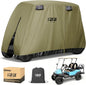 Golf Cart Cover 2/4/4+2 Passenger for Yamaha EZGO Club Car, Heavy Duty 420D Waterproof Windproof Durable Oxford Golf Cart Cover with 3 Zipper Doors for All-Weather Protection (Black/Silver)