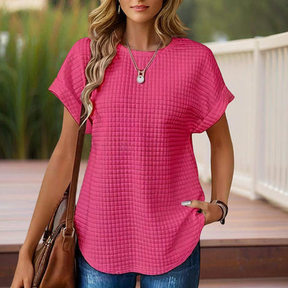 Women’s Textured Cuff Short‑Sleeve Tee FitiqueFit