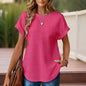 Women’s Textured Cuff Short‑Sleeve Tee FitiqueFit