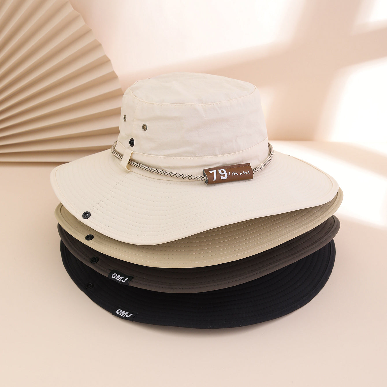 Wide-Brim Leather Patch Fisherman Hat – UV Sun Protection Outdoor Hat FitiqueFit