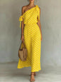 Full Size Polka Dot One-Shoulder Maxi Dress Plus Size New Era Fashion LLc