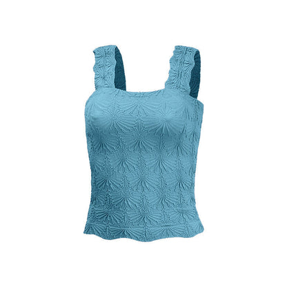 Women's Pleated Figure-flattering Square-neck Camisole FitiqueFit