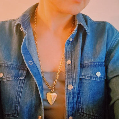 Lovely Big Heart Chain Necklace Shop Style & More | Fresh Looks, Everyday Deals & Free Shipping