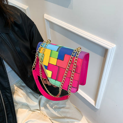 Western Style Chain Women's Fashion Color Contrast Crossbody See size chart under “more details” The Fashion Celestial