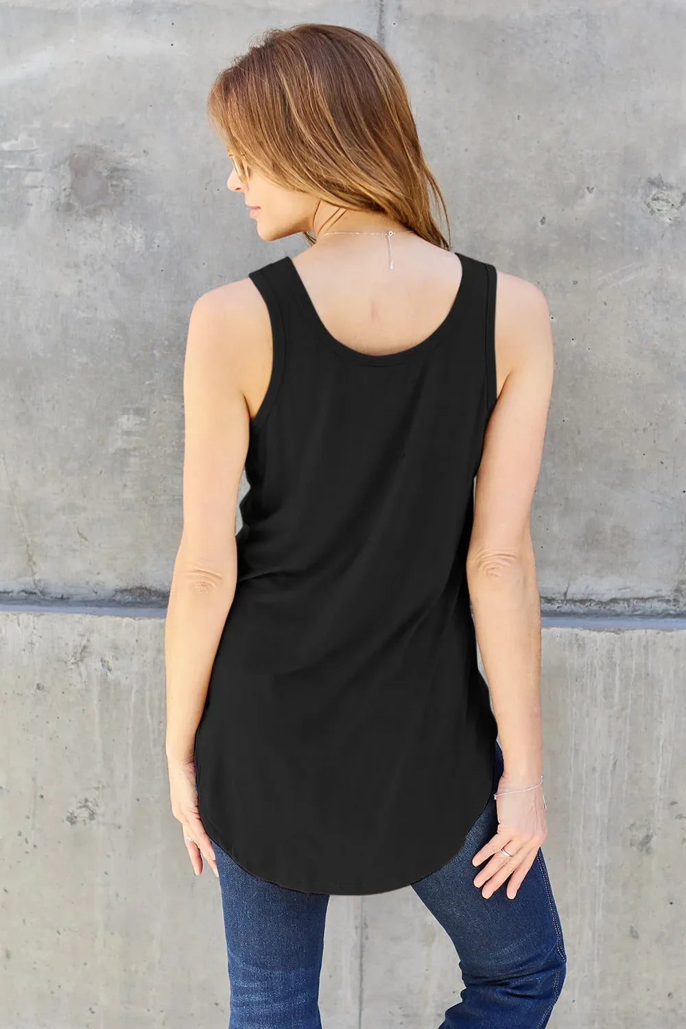 Basic Bae Full Size Round Neck Curved Hem Tank New Era Fashion LLc