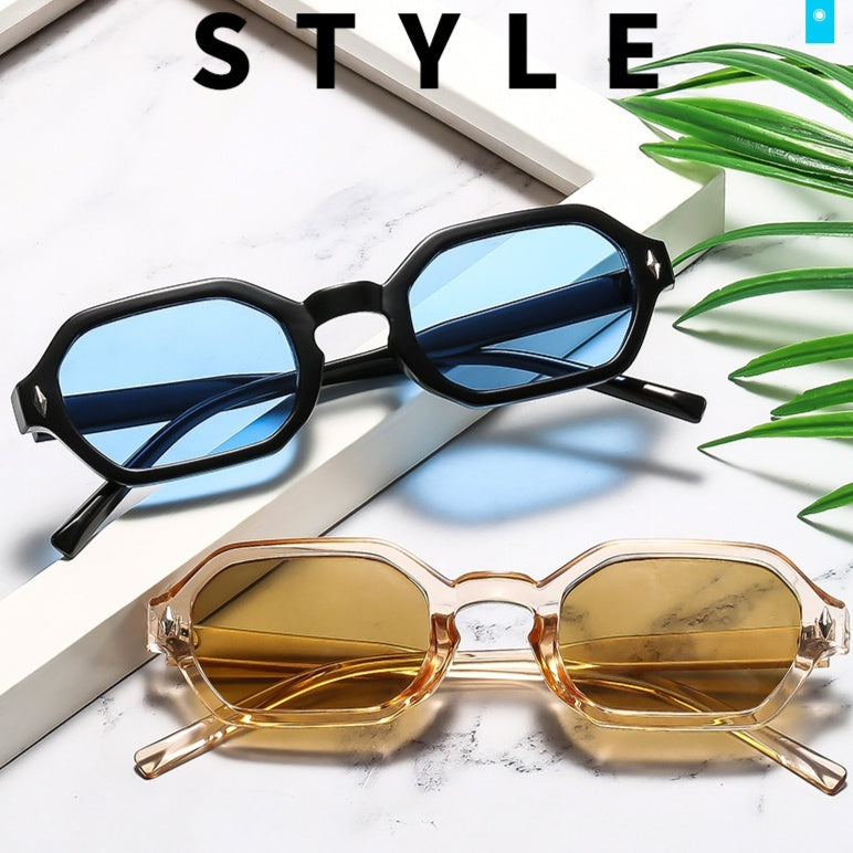 Polygonal Small-Frame Sunglasses – Hexagonal Unisex UV Protection FitiqueFit