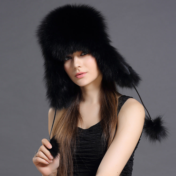 Women’s Korean Fox Fur Lei Feng Hat – Warm Winter Ear Protection Hat FitiqueFit