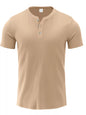 Men's Full Size Ribbed Button-Down Casual T-Shirt Plus Size New Era Fashion LLc