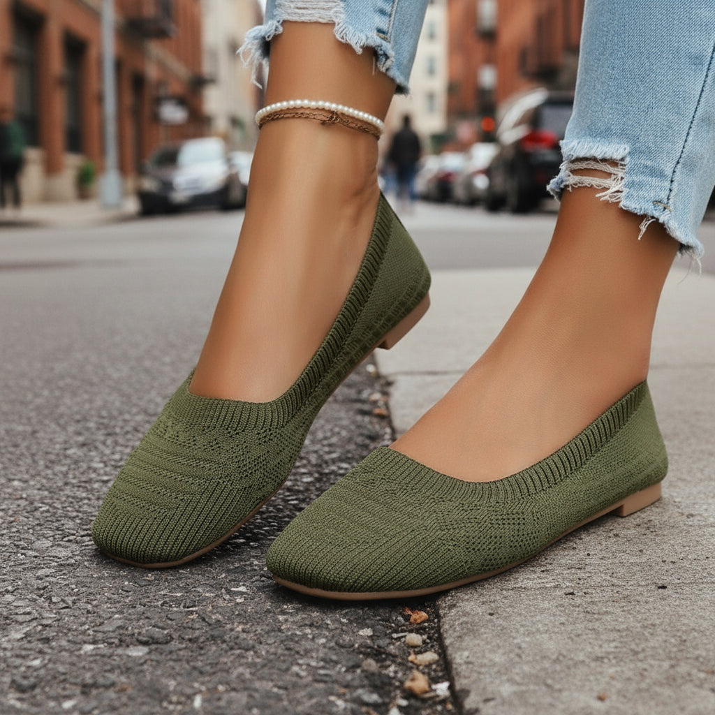 Women’s Knitted Slip-On Shoes | Plus Size Breathable Sneakers FitiqueFit