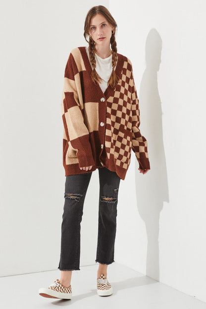 CHECKERED OVERSIZED SWEATER JJK5031P Shop Style & More | Fresh Looks, Everyday Deals & Free Shipping