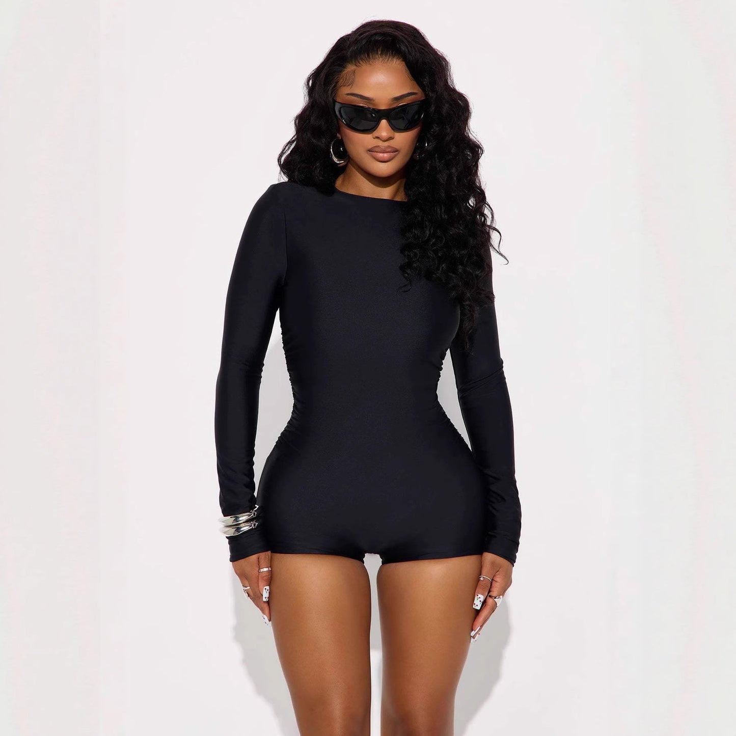 High-elastic Crewneck Long-sleeve Tight-fitting Casual Sports Jumpsuit New Era Fashion LLc