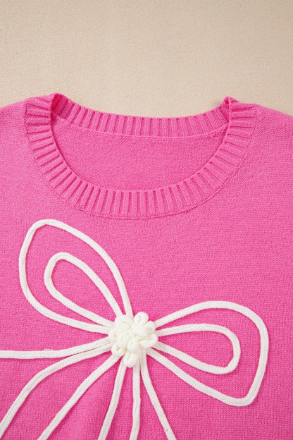 Bow Corded Floral Ribbed Trim Sweater Shop Style & More | Fresh Looks, Everyday Deals & Free Shipping