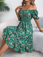 Floral Print Square Collar Dress Summer Fashion Ruffles Dresses Women's Clothing Grayceful LLC