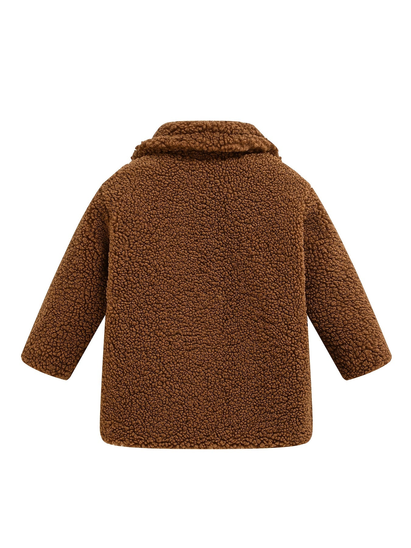 Girls' Lamb Fur Jacket | JOMAKE Korean-Style Lapel Collar, Two-Tone, Warm Windbreaker with Pockets, Lining, Button Closure, Long Sleeves for Winter NovaCart
