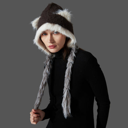 Cat Ears Mink Wool Ear-Protection Knitted Hat — Cozy Animal Ear Beanie FitiqueFit