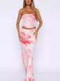 Printed Tube Top and Skirt Set New Era Fashion LLc
