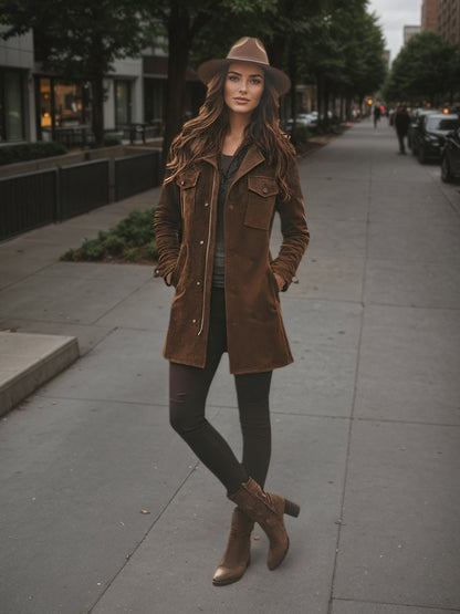 Women’s Vintage Style Long Winter Jacket – Warm Windproof Autumn Coat FitiqueFit