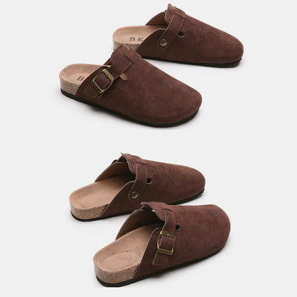 Suede Closed Toe Buckle Slide New Era Fashion LLc