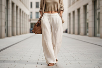 Women's Front-Button Cardigan Sleeveless Top & Long Pants Set FitiqueFit