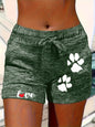 Women's Printed Elastic Waist Cropped Shorts With Pockets FitiqueFit