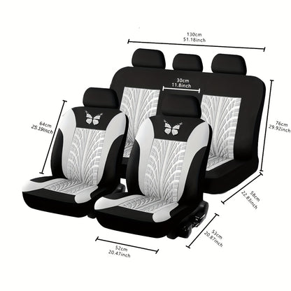 Butterfly Heat Transfer Craft Car Seat Cover for 5 Seats (Universal Type) NovaCart
