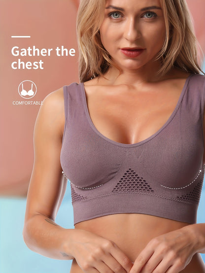 Bras for Women Seamless Bra with Pads Easy Comfort Bra Everyday Push Up Bralette Vest Wireless Brassiere Bra NovaCart