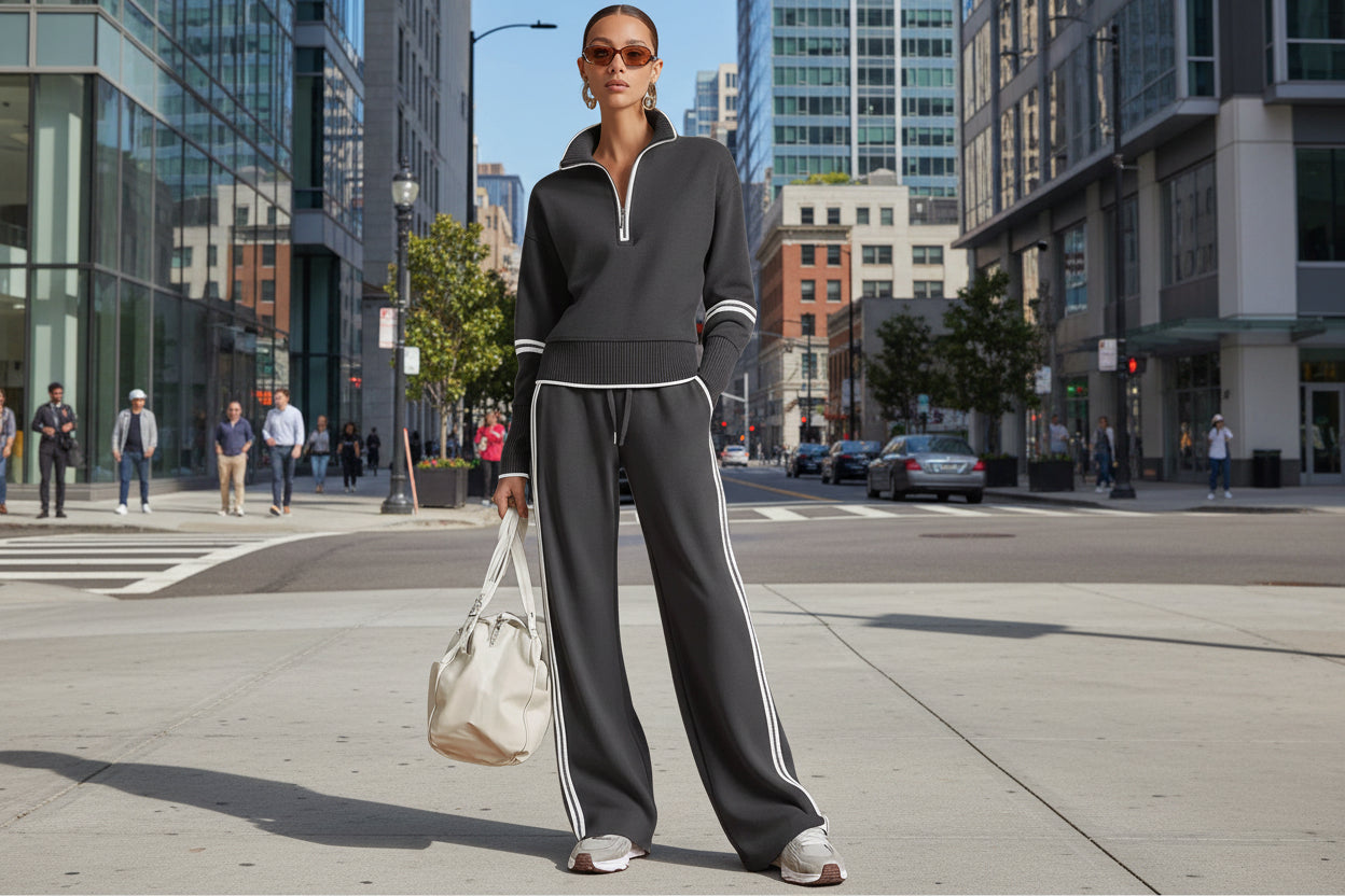 Women’s Casual Long Sleeve Two Piece Sports Set FitiqueFit