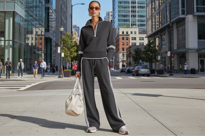 Women’s Casual Long Sleeve Two Piece Sports Set FitiqueFit