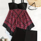 Plus Size Women's Printed Two-Piece Skirt Swimsuit, Sexy Printed Swimwear, Plus Size Style NovaCart