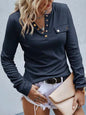 Knitted Buttoned Long Sleeve Pullover — Autumn & Winter Knitwear FitiqueFit