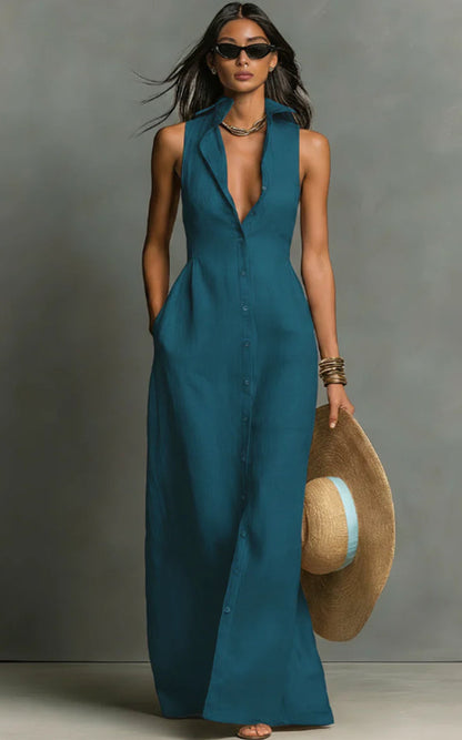 Women's Casual Polyester Midi Dress FitiqueFit
