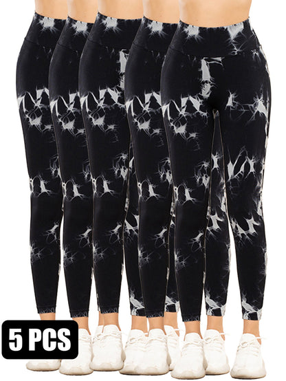 5-Pack Tie Dye Cut-Out Leggings FitiqueFit