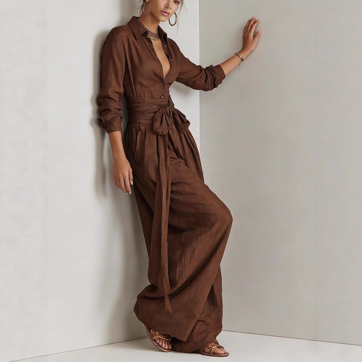 Solid Color Fashion Casual Pants Set for Women FitiqueFit