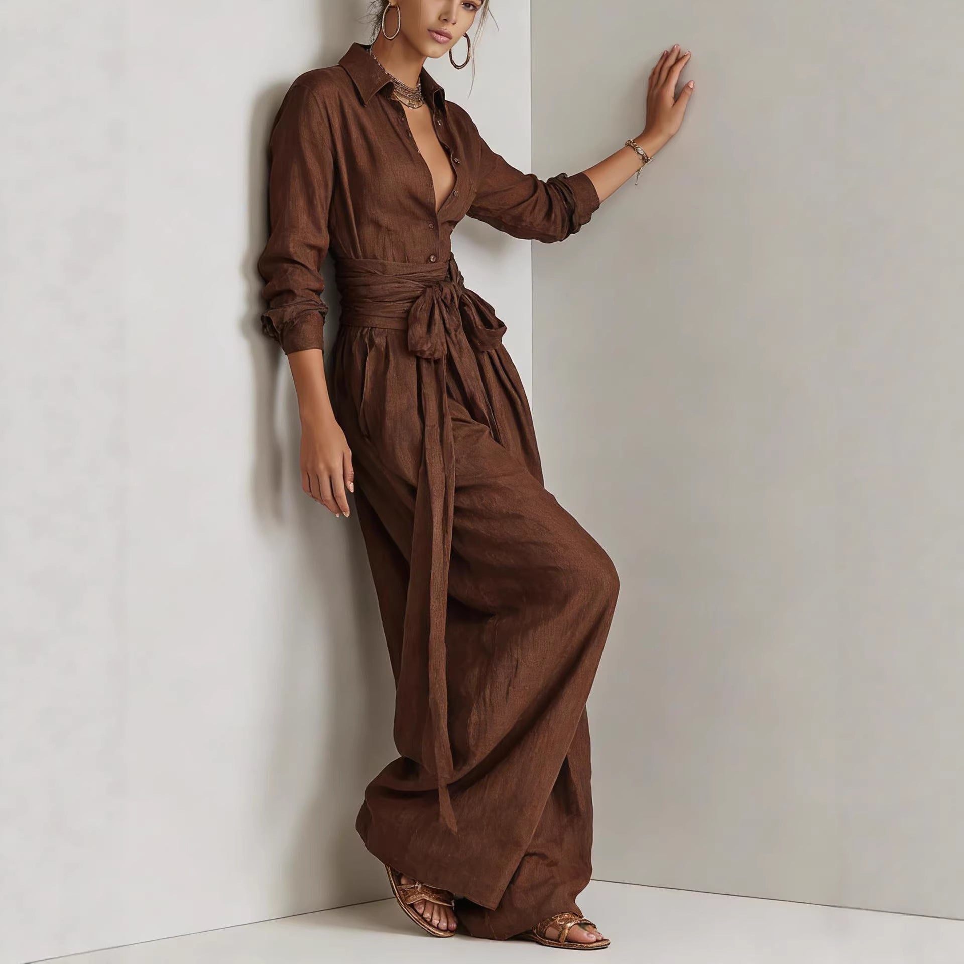 Solid Color Fashion Casual Pants Set for Women FitiqueFit