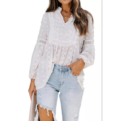 Women’s Long‑Sleeve V‑Neck Business Casual Blouse FitiqueFit