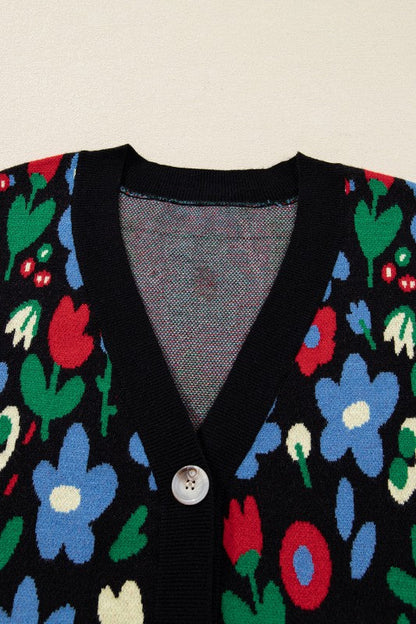 Floral Buttoned V-Neck Cardigan Sweater Shop Style & More | Fresh Looks, Everyday Deals & Free Shipping
