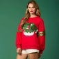 Women’s Christmas Sequined Round Neck Casual Sweatshirt FitiqueFit