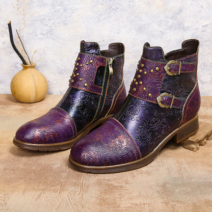 Retro Womens Rivet Belt Buckle Fashion Boots See size chart under “more details” The Fashion Celestial