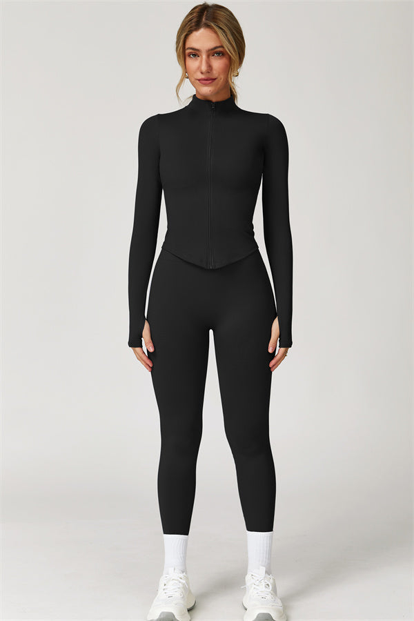 The Delight Jacket Sports Bra Leggings 3-Piece Set Fitglutes Activewear Gymwear Sportswear & Workout Clothes