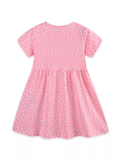 Children's Dinosaur Polka Dot Short Sleeve Dress New Era Fashion LLc