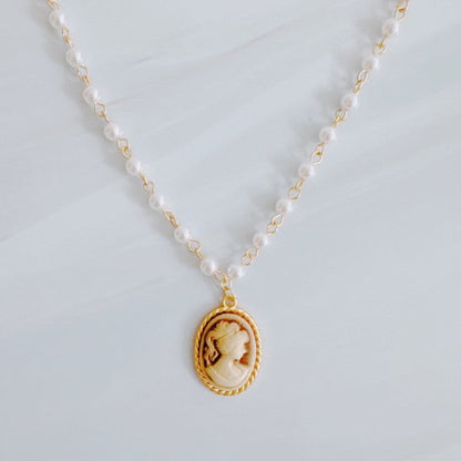 Vintage Pearl Chain Cameo Pendant Necklace Shop Style & More | Fresh Looks, Everyday Deals & Free Shipping