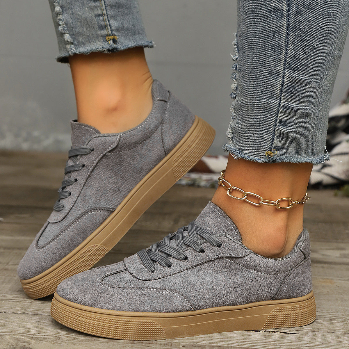 Women’s Round Toe Elegant Student Casual Lace-Up Shoes FitiqueFit