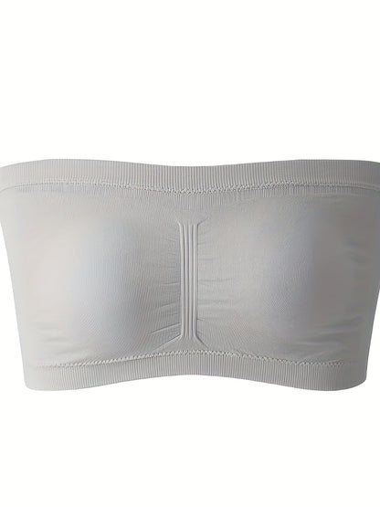 Plus Size Double-Layer Anti-See-Through Base Layer Tube Top Bra with Padded Cups, Wire-Free, and Underwire-Free NovaCart