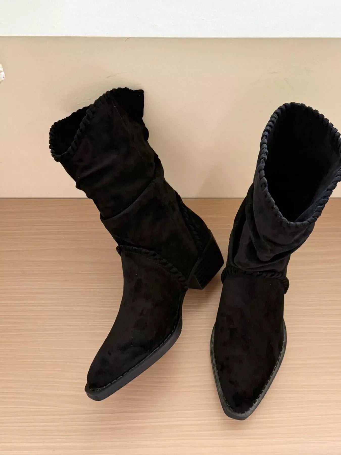 Point Toe Block Heels Boots FitiqueFit