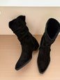 Point Toe Block Heels Boots FitiqueFit
