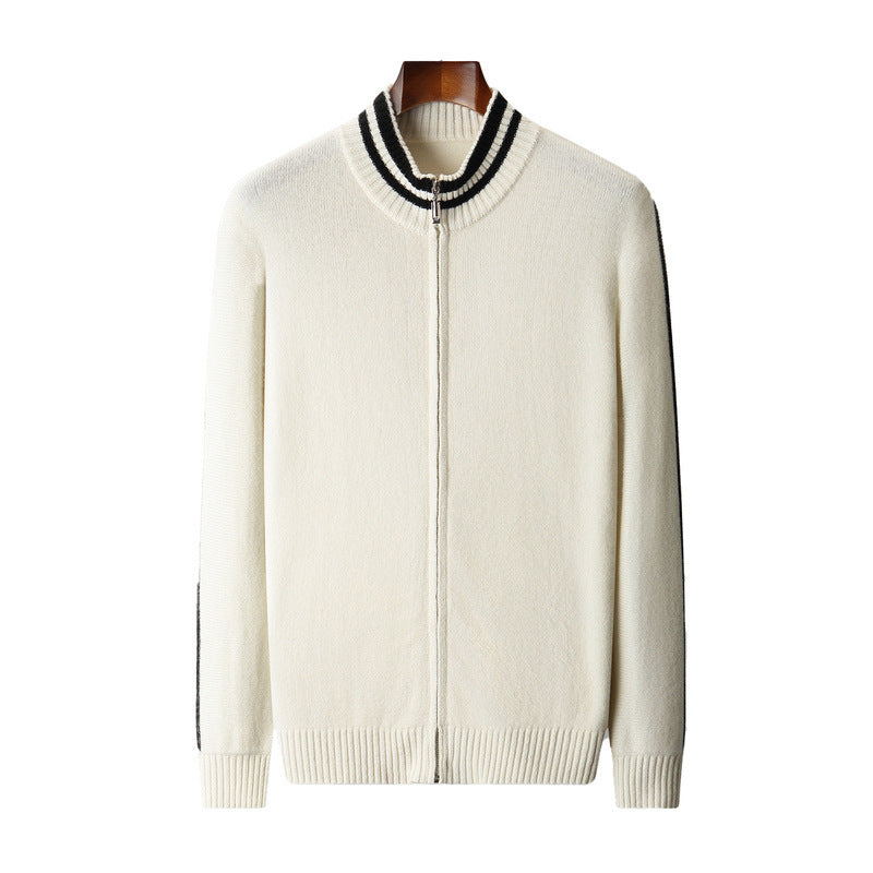 Men's Half-high Collar Knitted Slim-fitting All-matching Striped Sweater Grayceful LLC