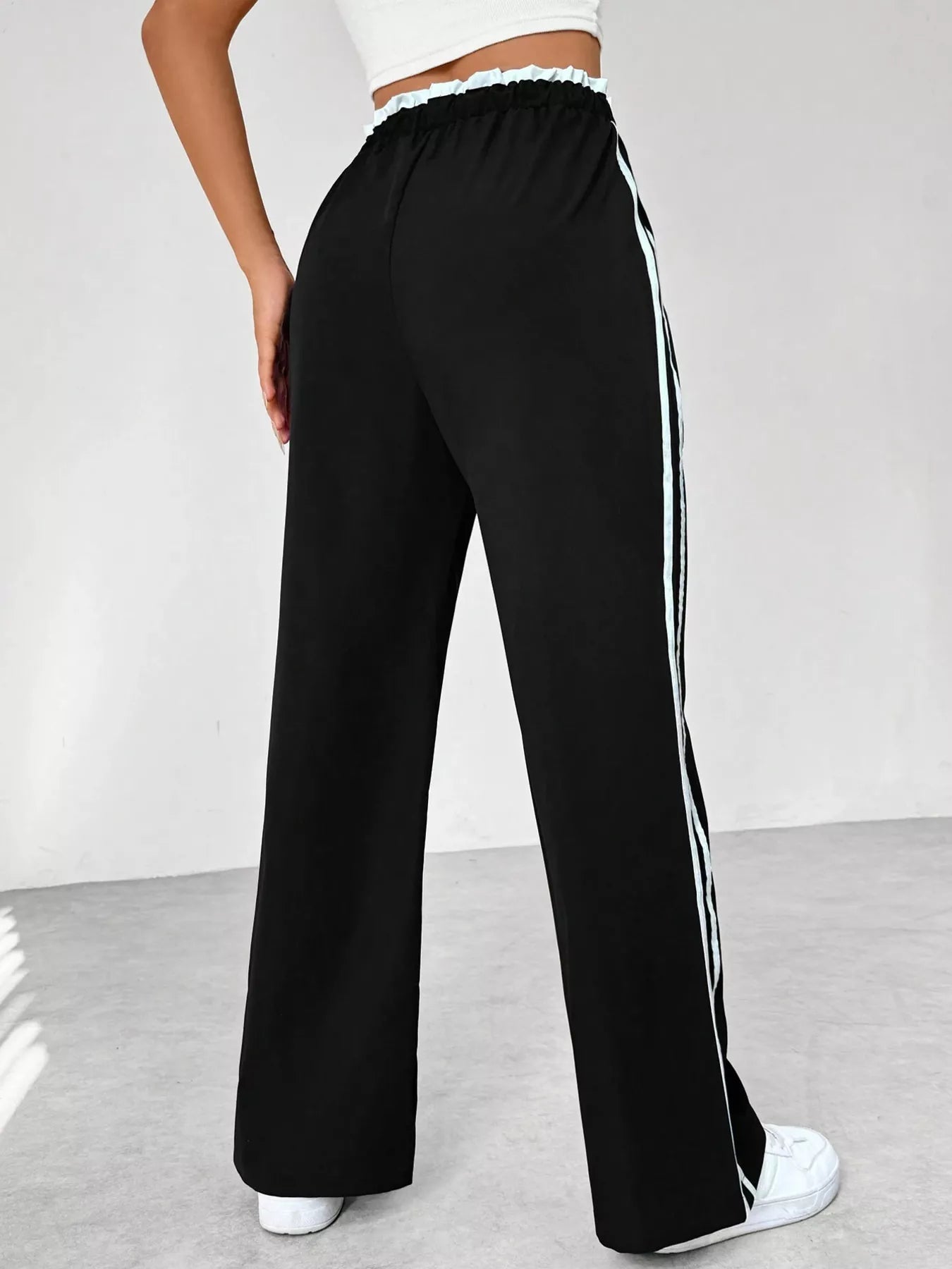 Striped Drawstring Waist Wide Leg Pants New Era Fashion LLc