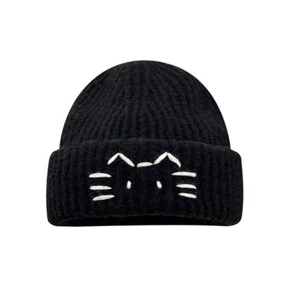 Women’s Cute Cat Line Design Knitted Hat – Warm Fall & Winter Beanie FitiqueFit