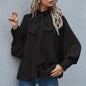 Ins Long-sleeved Blouse Bowknot Puff Sleeves Fashion Commuter Office Tops Women's Clothing See size chart under “more details” The Fashion Celestial